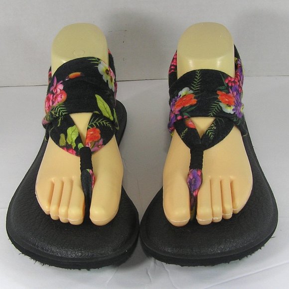 SANUK Yoga Sling Floral Sandal Size 8 - Picture 2 of 7